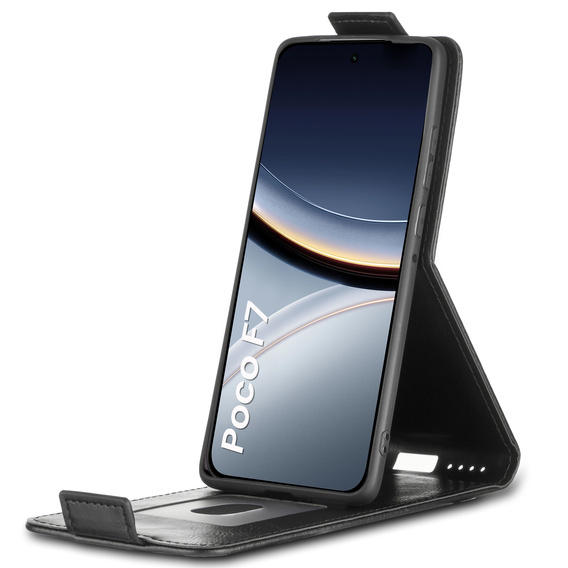 Откидной чехол для Xiaomi Poco F7, Flip, чёрный