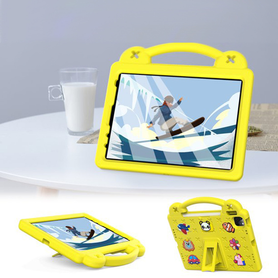 Дитячий чохол для планшета iPad 10.9 2022 10 Gen, Cute Patterns, з підставкою, жовтий
