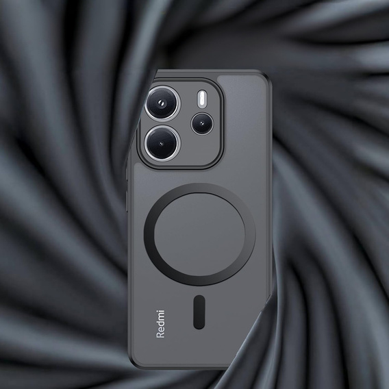 Чохол для Xiaomi Redmi Note 14 4G, для MagSafe, ERBORD Matt Case, чорний + захисне скло