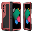 Бронечохол для Samsung Galaxy Z Fold6 5G, алюмінієвий, з підставкою та місцем для стилуса, червоний