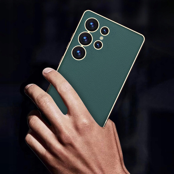 Чехол до Samsung Galaxy S25 Ultra, GKK Leather, зелёный