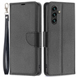 Чохол-книжка для Samsung Galaxy A55 5G, Wallet Litchi Leather, чорний