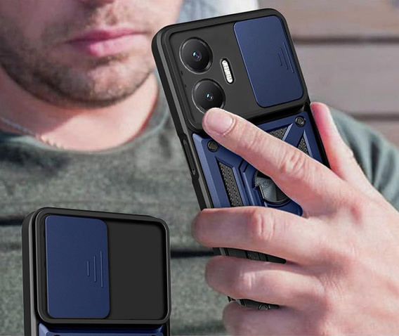 Чехол NOX Camera Slide Xiaomi Poco F7, CamShield Slide, синий