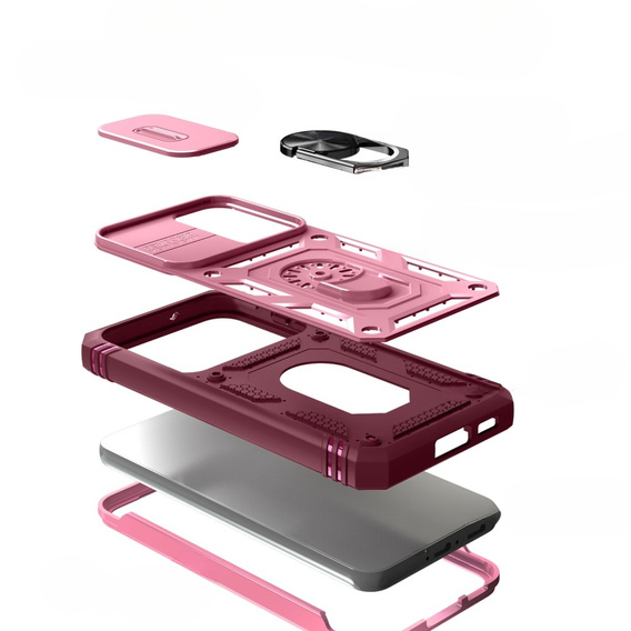 Чехол NOX Camera Slide Samsung Galaxy S23 Plus, CamShield Slide, розовый / красный