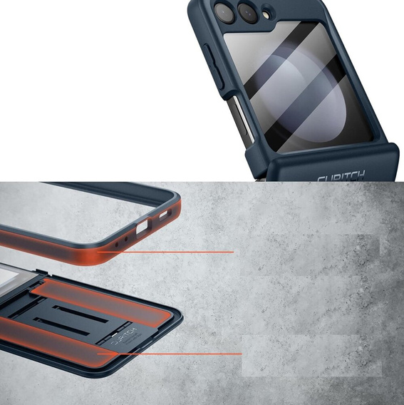 Чехол до Samsung Galaxy Z Flip 5, Suritch Full Body, темно-синий