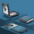 Чехол для Samsung Galaxy Z Flip7 FE / Z Flip6, CASEME Litchi Leather, синий
