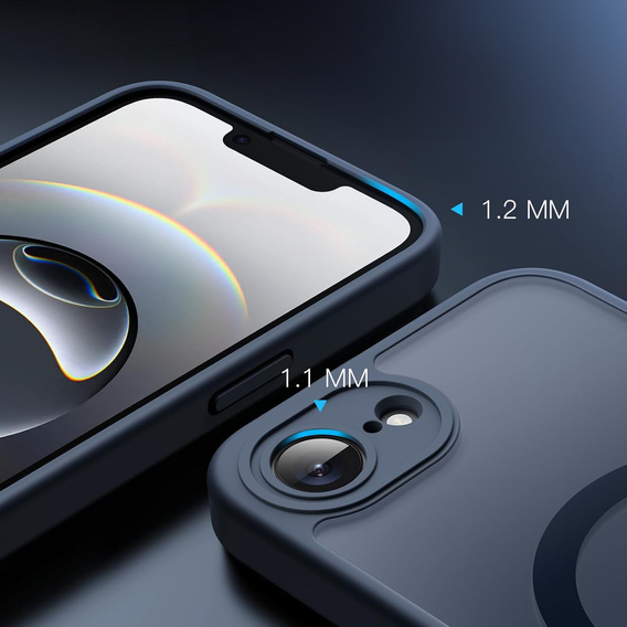 Чохол для iPhone 16E, для MagSafe, ERBORD Matt Case, чорний + захисне скло