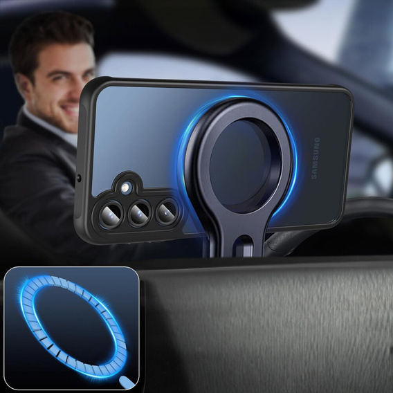 Чехол для Samsung Galaxy A16, для MagSafe, ERBORD Matt Case, чёрный + стекло для экрана