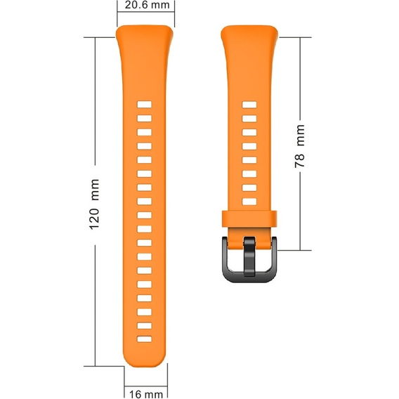 Силиконовый ремешок для Huawei Band 6 / Honor Band 6, Orange