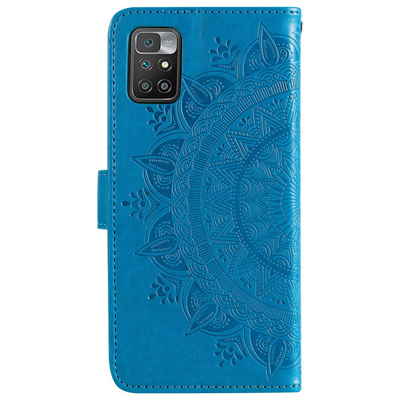 Откидной чехол для Xiaomi Redmi 10, Mandala, синий