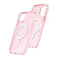 Чехол до iPhone 14, Dropproof MagSafe Glitter, розовый