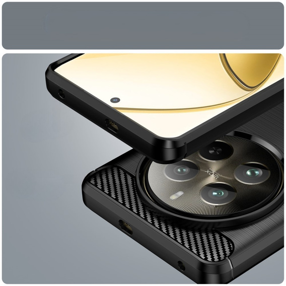 Чехол до Realme 12+ Plus 5G, Carbon, чёрный