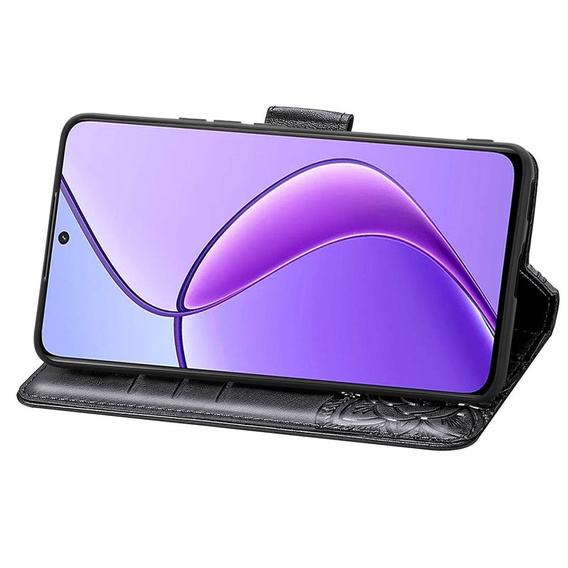 Откидной чехол для Realme 12, Butterfly, чёрный