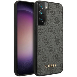 Чехол GUESS до Samsung Galaxy S23, 4G Metal Gold Logo, серый