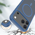 Матовий чохол для iPhone 17 Pro, для MagSafe, напівпрозорий синій
