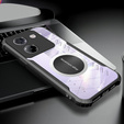 Чехол для Xiaomi Poco M7 Pro 5G, с магнитной пластиной, прозрачный / черный