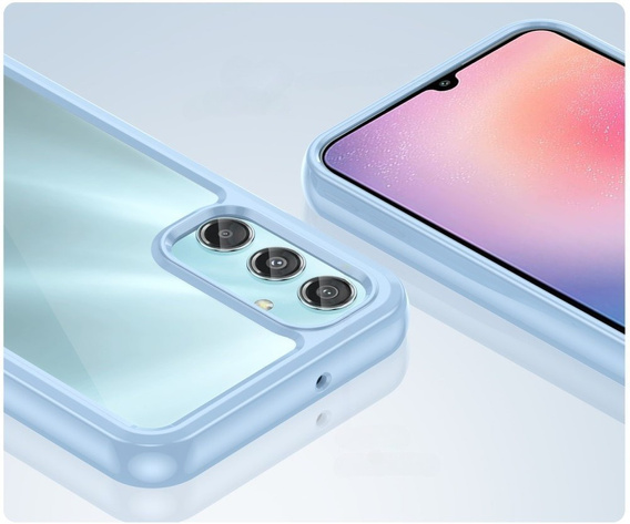 Чехол до Samsung Galaxy A25 5G, Fusion Hybrid, прозрачный / синий + 9H стекло