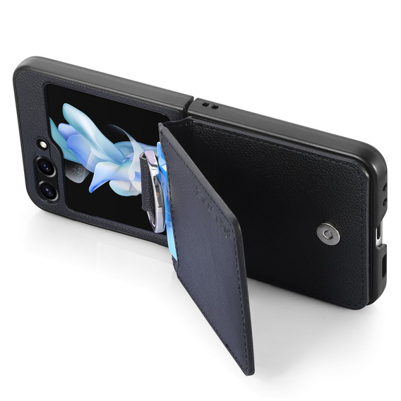 Чохол для Samsung Galaxy Z Flip7 FE / Z Flip6, Card Slot Ring Case, чорний