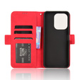 Откидной чехол для Xiaomi Redmi 13, Card Slot, красный