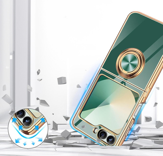 Чехол до Samsung Galaxy Z Flip7 FE / Z Flip6, Electro Ring, зелёный