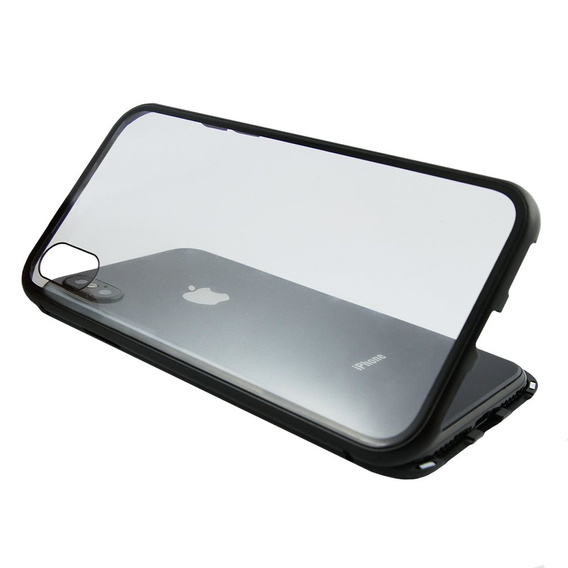 Скляний чохол з магнітною кришкою для iPhone XS Max-Black