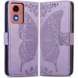 Чохол-книжка для Motorola Moto E14, Butterfly, фіолетовий