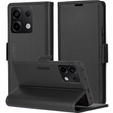 Чехол для Xiaomi Redmi Note 13 5G, ERBORD Glossy Litchi, кошелек с клапаном, чёрный