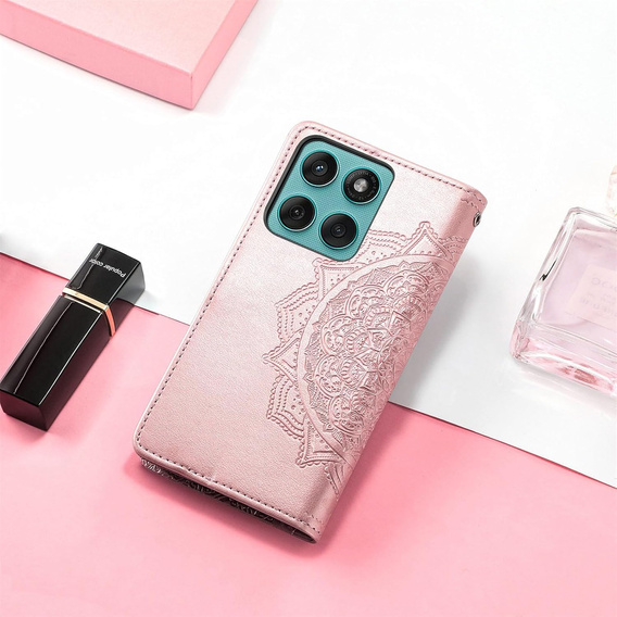 Чохол-книжка для Motorola Edge 60 / 60 Fusion, Mandala, рожевий