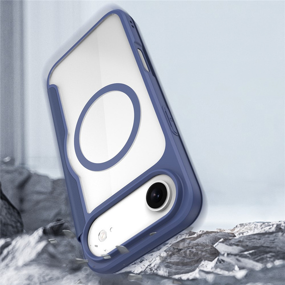 Чехол Dux Ducis для iPhone Air, Skin X Pro, с откидной крышкой, для MagSafe, темно-синий
