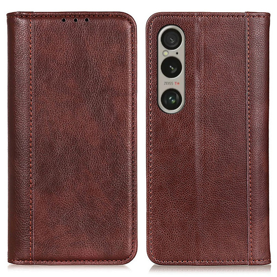 Флип-кейс для Sony Xperia 1 VI, Split Leather, коричневый