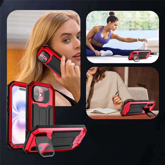 Броньований чохол R-JUST з захистом екрану та підставкою для iPhone 17