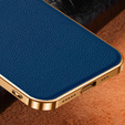 Чехол до iPhone 14 Pro, Cowhide Leather, синий