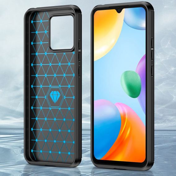 Чехол до Xiaomi Redmi 10C, Carbon, чёрный