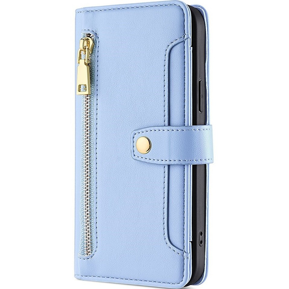 Откидной чехол для Samsung Galaxy S23, Wallet Zipper Pocket, синий