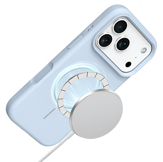 Силиконовый чехол для iPhone 17 Pro, для MagSafe, противоударный, синий