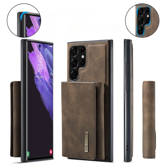 Чехол до Samsung Galaxy S23 Ultra, DG.MING 2in1, коричневый