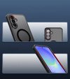 Чохол для Samsung Galaxy A36, для MagSafe, ERBORD Matt Case, чорний + захисне скло