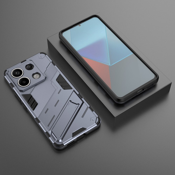 Чехол для Xiaomi Redmi Note 13 Pro 5G, Military kickstand, темно-синий