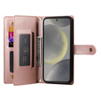 Чохол-книжка для Samsung Galaxy S25, Wallet Zipper Pocket, рожевий