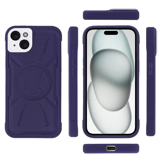 Чехол для iPhone 15, ERBORD Armor Mag, фиолетовый