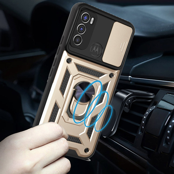 Чехол NOX Camera Slide Motorola Moto G60, CamShield Slide, золото
