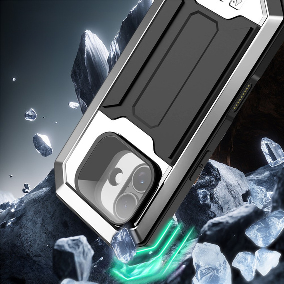 Броньований чохол R-JUST з захистом екрану та підставкою для iPhone 17