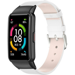 Кожаный ремешок для часов Huawei Band 6, White