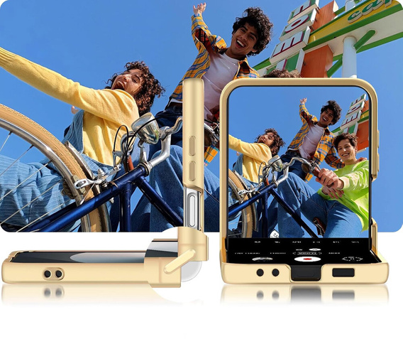 Чoхол до Samsung Galaxy Z Flip7 FE / Z Flip6, Electro Ring, білий