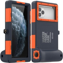 SHELLBOX I Uniwersalne Etui Wodoodporne na telefon, Black/Orange