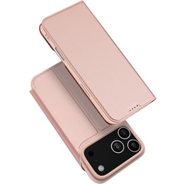 Чехол Dux Ducis для iPhone 17 Pro Max, Skin Pro, с клапаном, со слотом для карт, розовый
