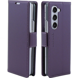 Чехол для Samsung Galaxy Z Fold 5 5G, ERBORD Glossy Litchi, кошелек с клапаном, фиолетовый
