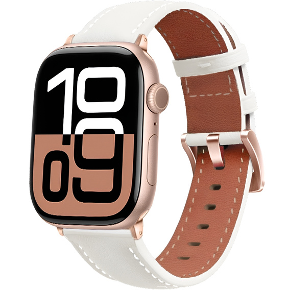 Шкіряний ремінець для Apple Watch 1/2/3/4/5/6/7/8/SE/Ultra 42/44/45/49 мм, рожевий