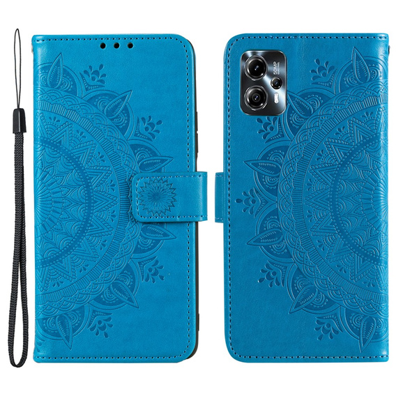 Откидной чехол для Motorola Moto G13 / G23, Mandala Flower, синий