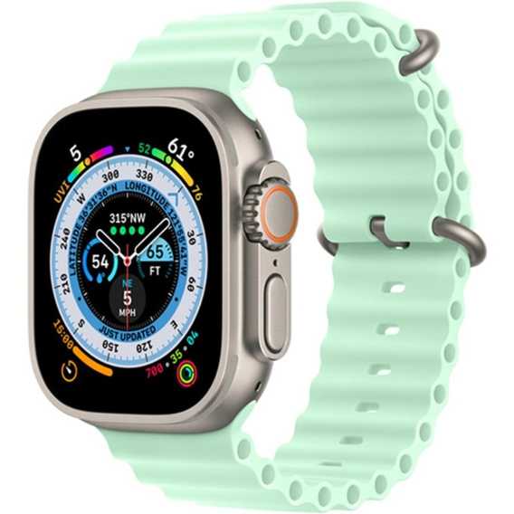 Силиконовый ремешок Apple Watch 1/2/3/4/5/6/7/8/SE/ULTRA 42/44/45/49mm, Matcha Green